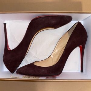 Christian Louboutin Pigalle Follies Wine Suede
